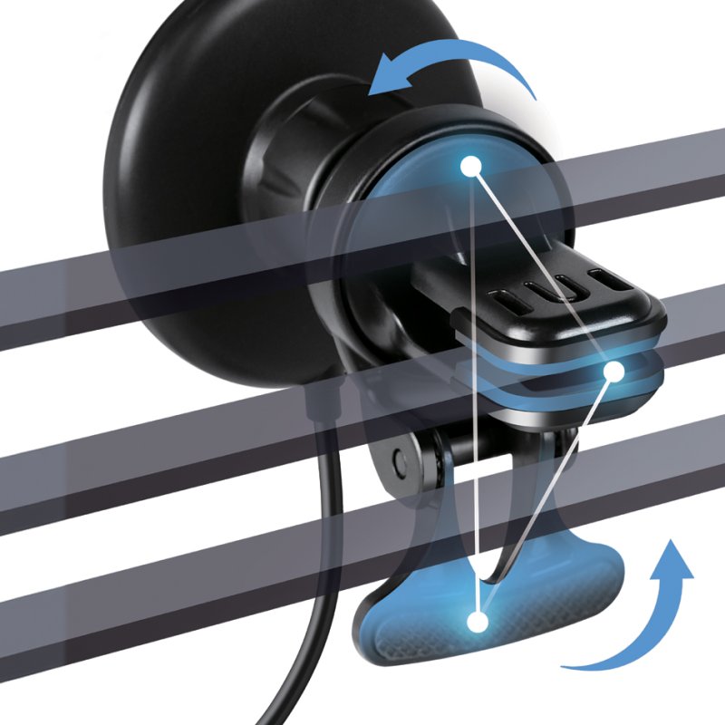 LogiLink support téléphone magnétique pour voiture, noir, plastique, rotation 360 degrés