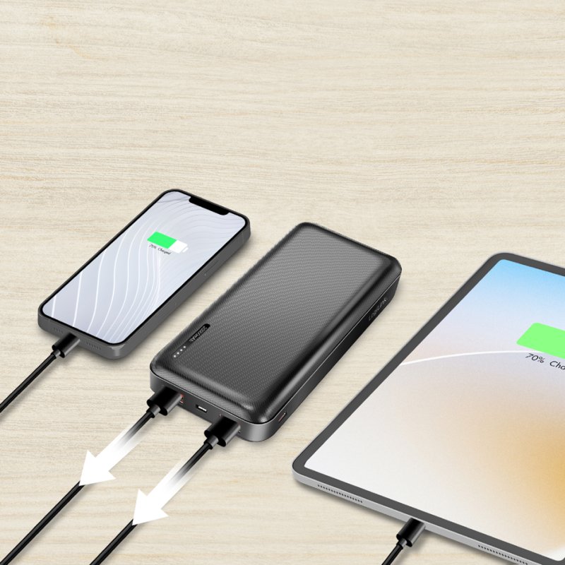 LogiLink Powerbank 20.000 mAh, zwart, 2x USB-A, 1x USB-C