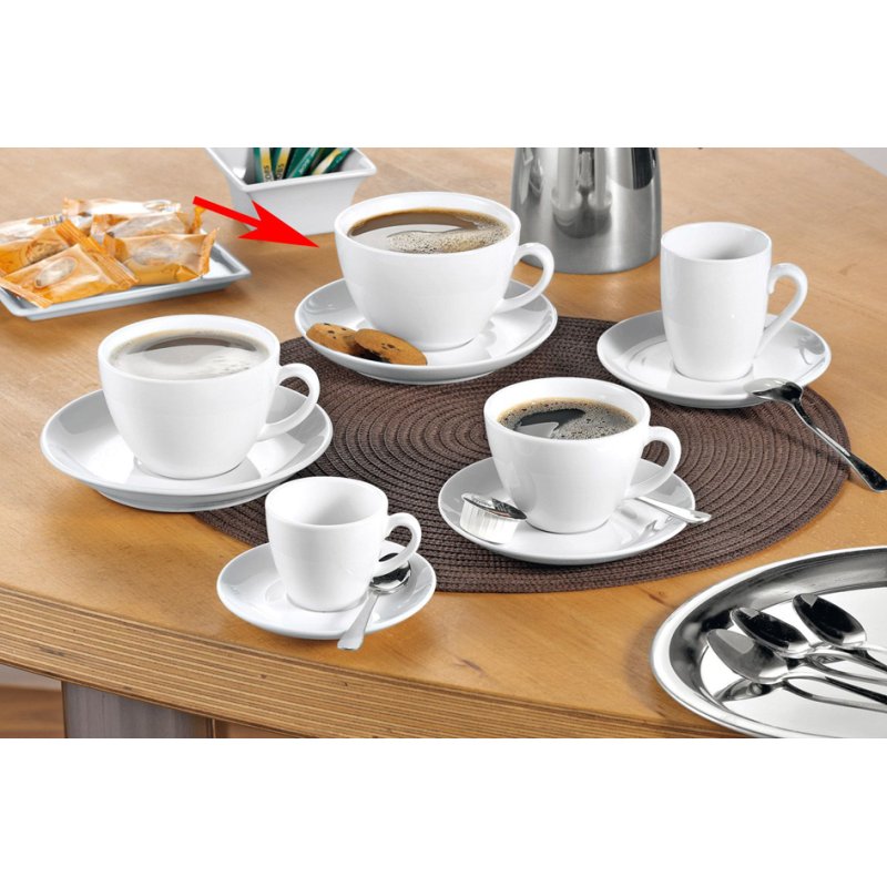 Esmeyer tasses à café BISTRO 6 pièces, porcelaine, blanc, 400 ml