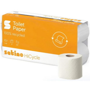 satino by wepa toiletpapier HiCycle, 3-laags, 100% recycling, 8 rollen