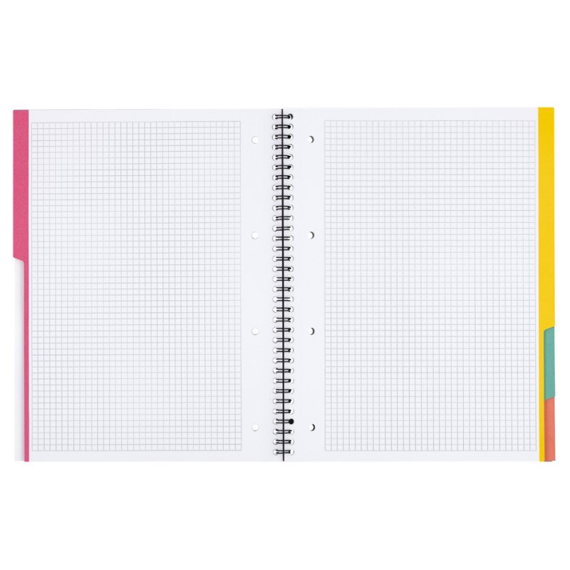 herlitz bloc-notes quadrillé A4, 80 feuilles, spirale double, perforation 4 trous