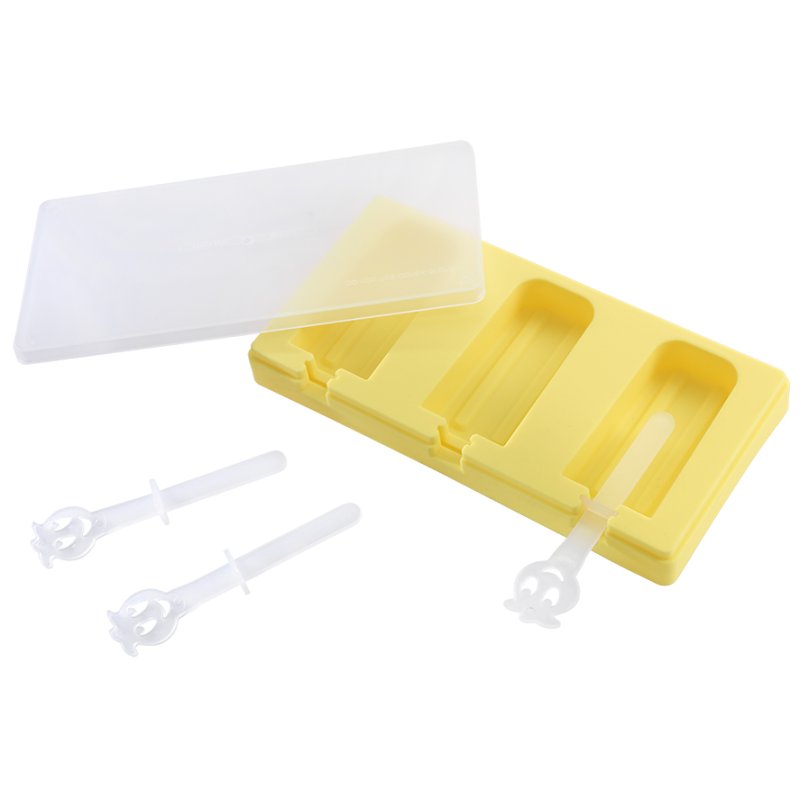 metaltex Fun Kitchen moule bâtonnet glacé, silicone/plastique, jaune/transparent, 3 pièces