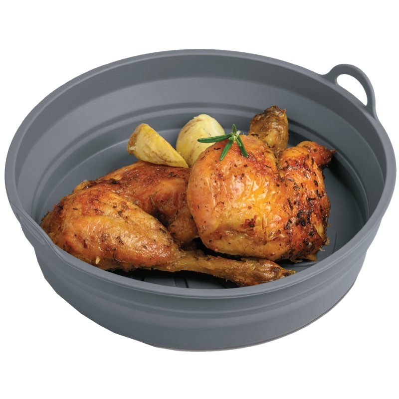 metaltex silicone basket, grey, foldable, 200 mm