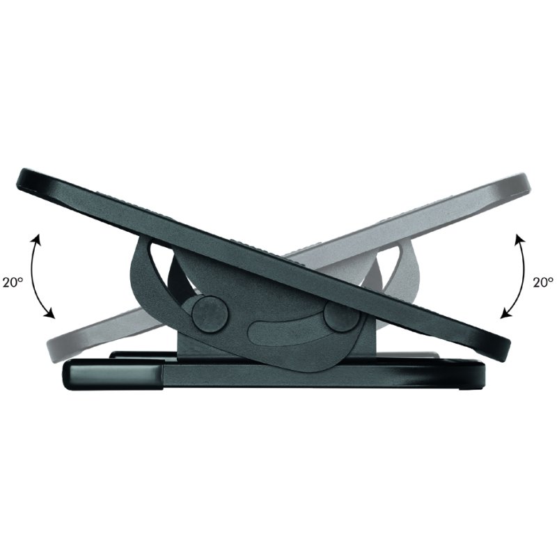 LogiLink repose-pieds, hauteur réglable, noir, 380×300×80 mm