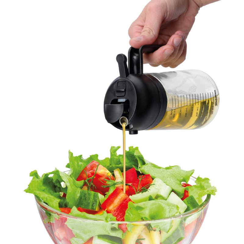 metaltex vinegar and oil sprayer, 400 ml, black/transparent, glass container
