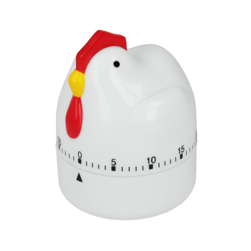 metaltex Timer Henne, red/white, mechanical kitchen timer, 60 minutes, 57x57x75 mm