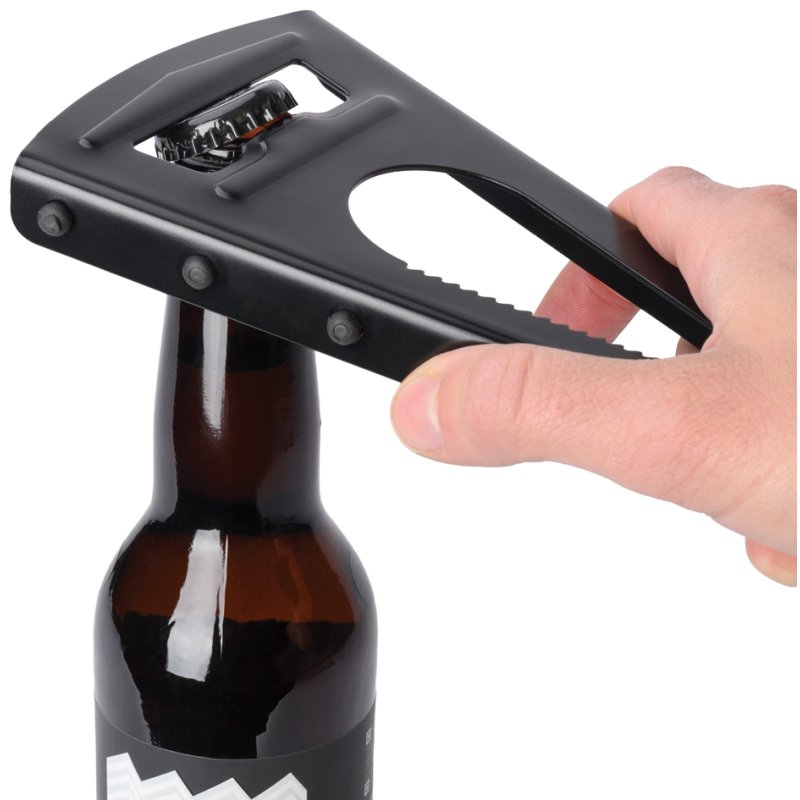 Metaltex Universal-D ouvre-couvercles, acier/TPR avec grip caoutchouc, noir/argent