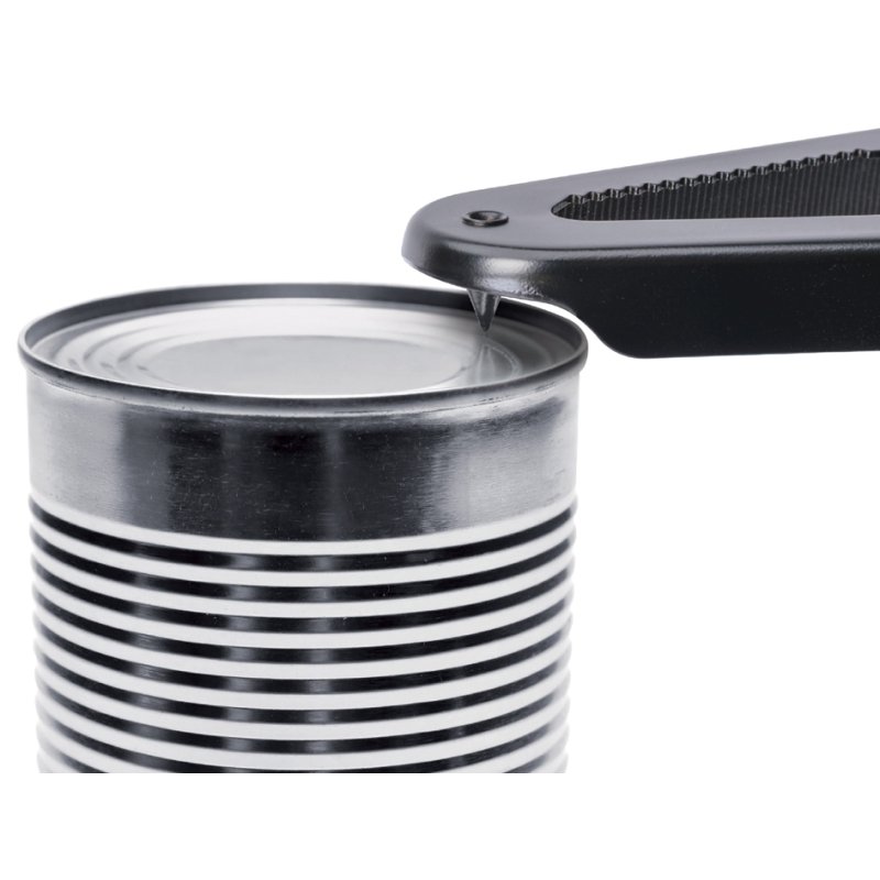 Metaltex Universal-D ouvre-couvercles, acier/TPR avec grip caoutchouc, noir/argent