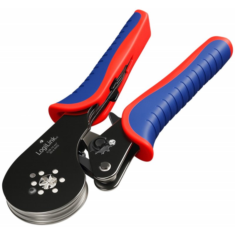 LogiLink Professional pince à sertir pour embouts de câble, hexagone auto-ajustable, 0,08-16 mm²