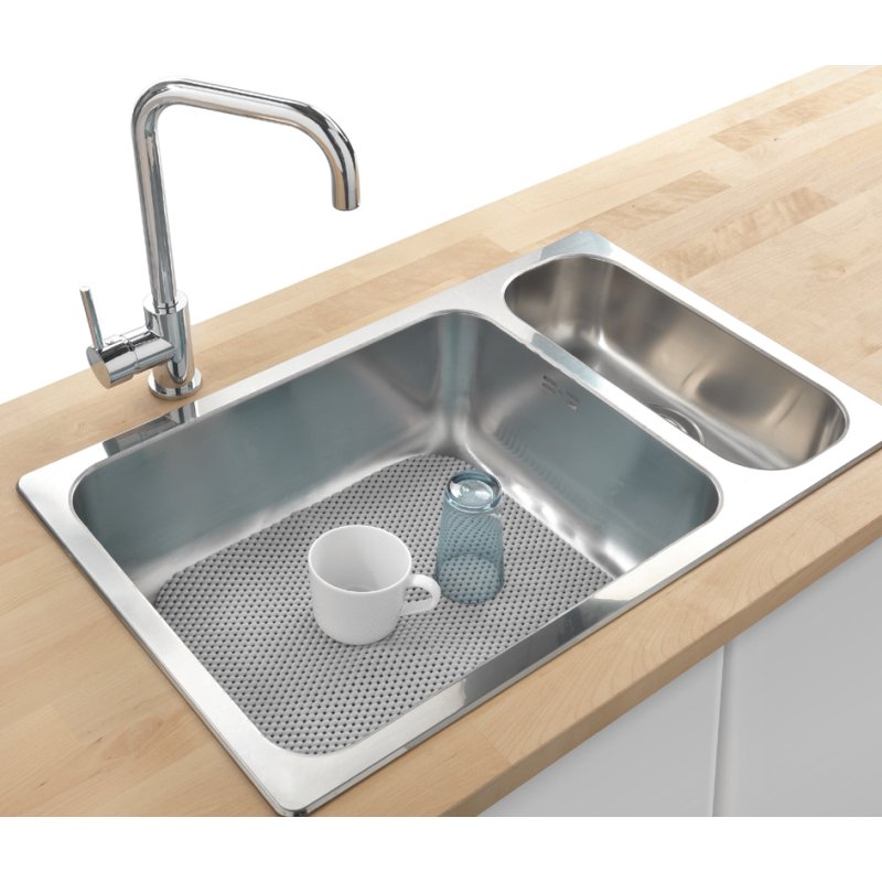 metaltex spoelbakmat, PVC, 410×360 mm, grijs