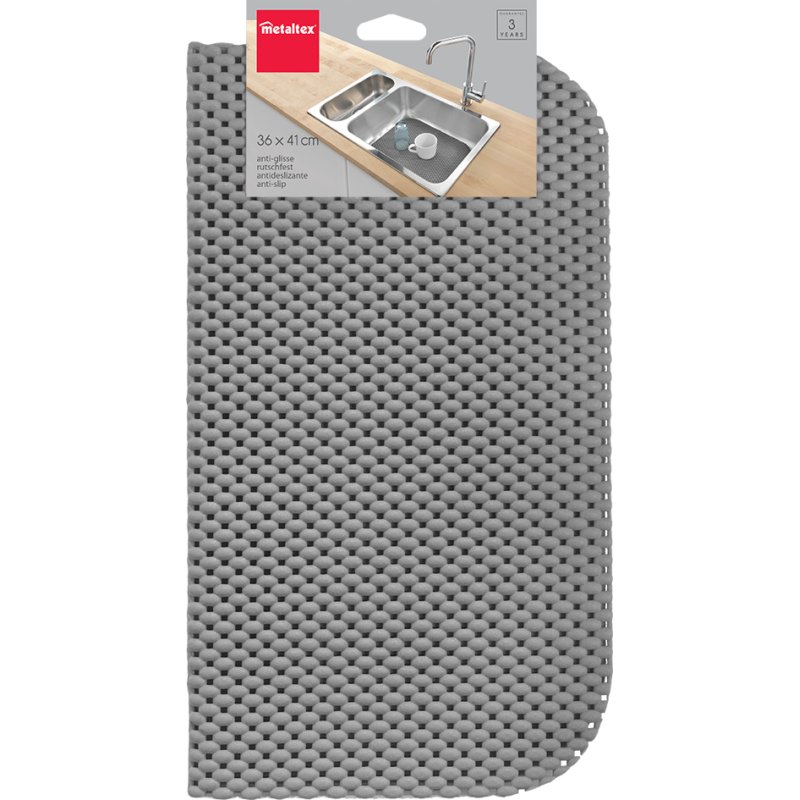 metaltex spoelbakmat, PVC, 410×360 mm, grijs