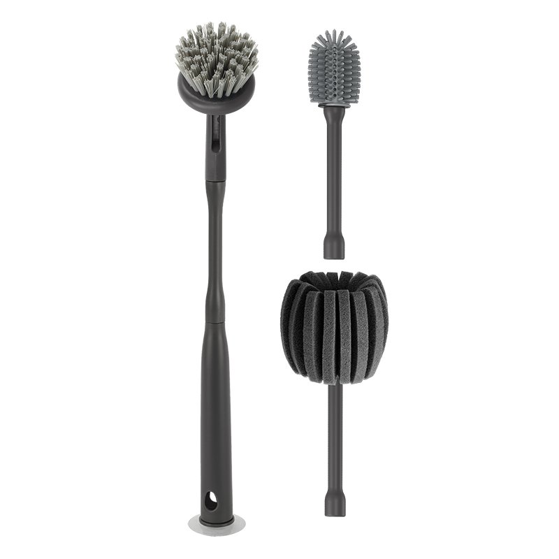 metaltex Brush-Up Re starterset, grijs, 3 borstelkoppen