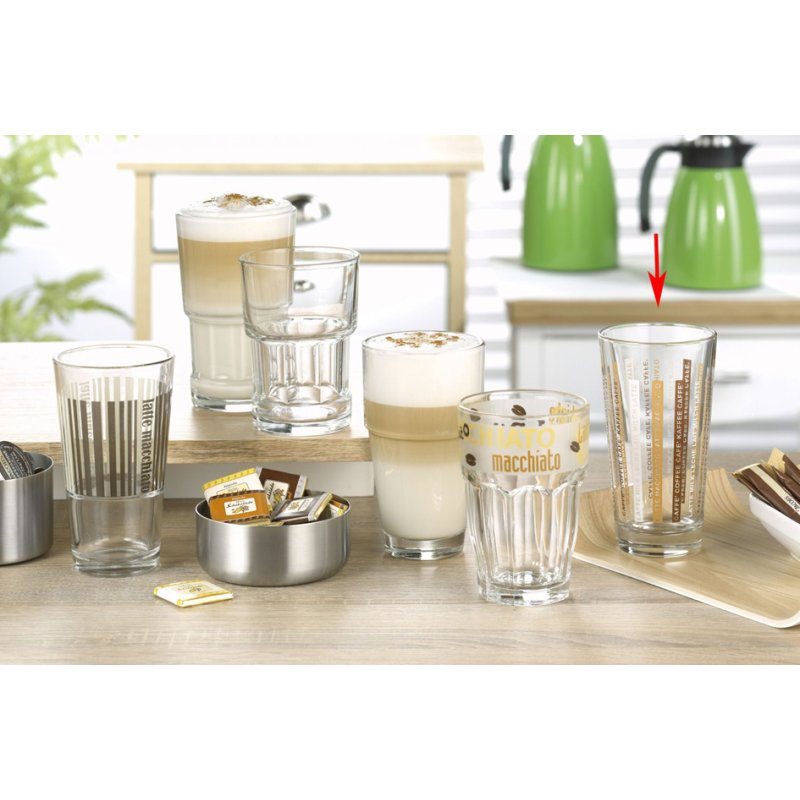 Esmeyer verre latte macchiato LINES, 370 ml, résistant au lave-vaisselle, 12 pièces