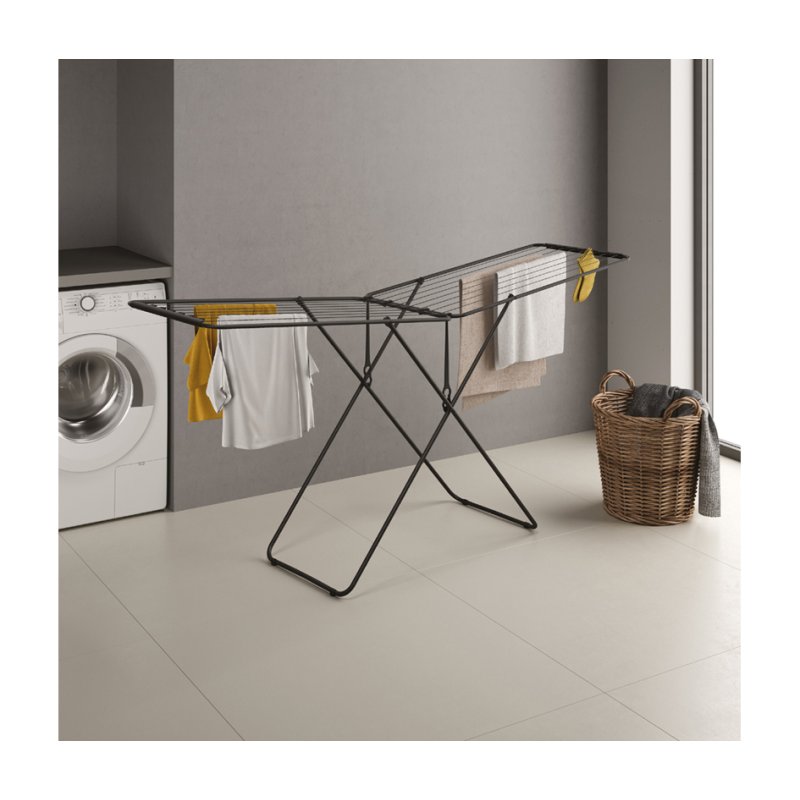 metaltex clothes dryer Horizon ONYX, black, 22 metre drying length, adjustable