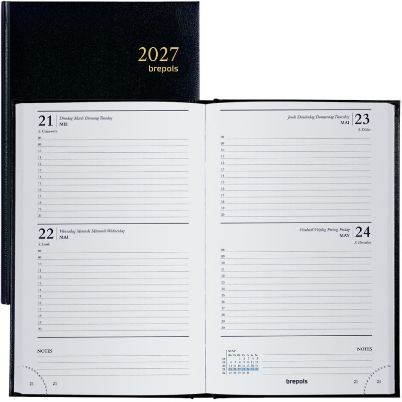 Brepols Calendrier de jour SATURNUS 0.221, 2026, noir