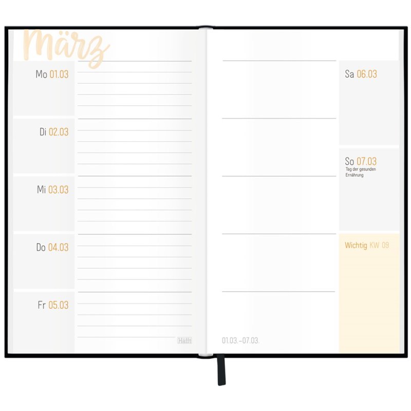 Häfft Slim Diary Dainty Flower, school diary 2026/2027, 95x160 mm