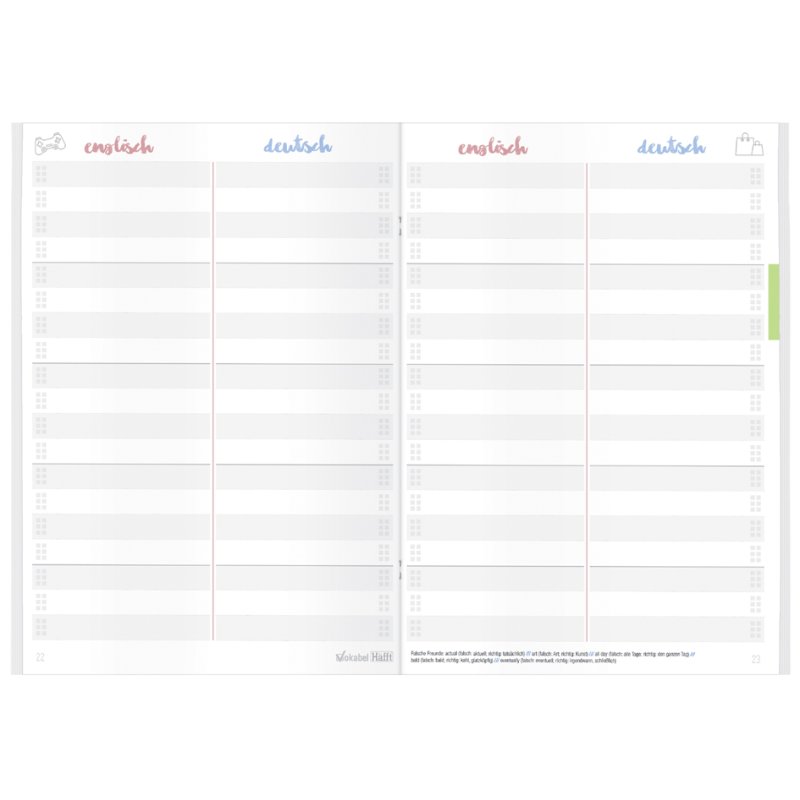 Häfft Vocabulary Book Vokabel-Häfft, red, A5, 32 sheets, 2 columns