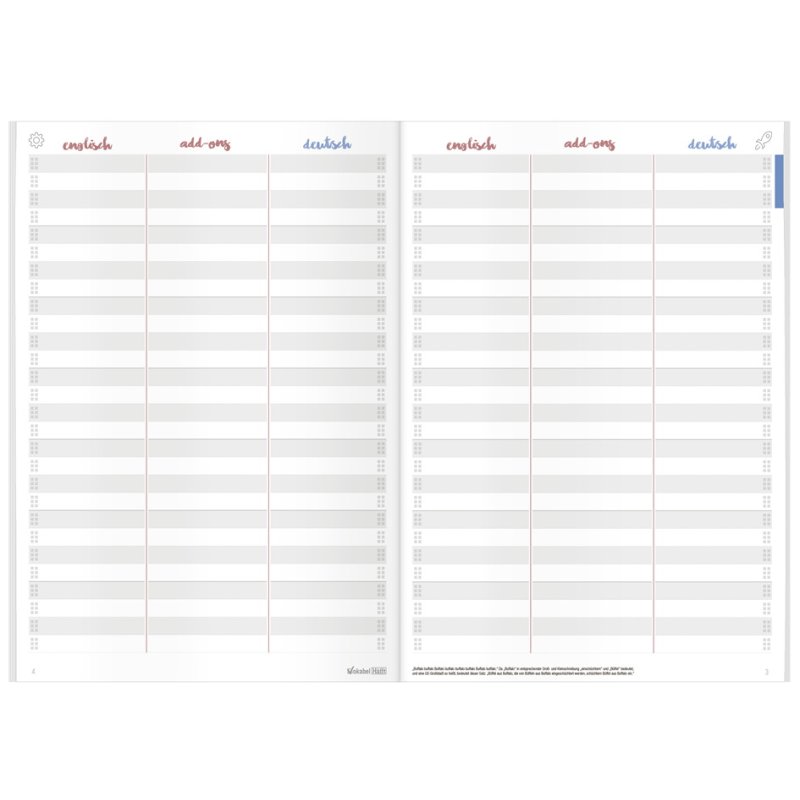 Häfft Vocabulary Book Vokabel-Häfft English, red, A4, 32 sheets