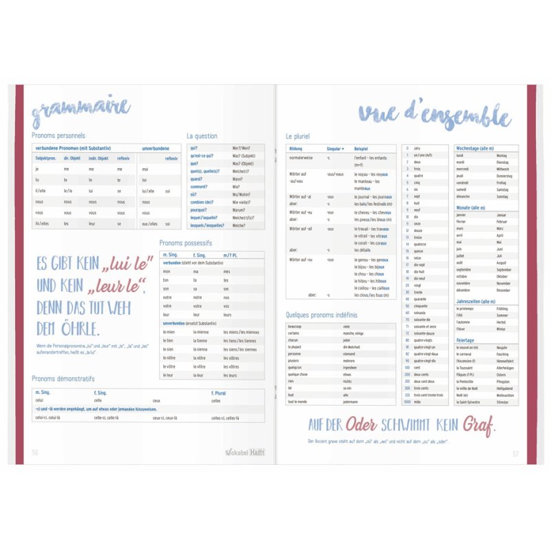 Häfft Cahier de vocabulaire Vokabel-Häfft Français, bleu, A5, 32 feuilles, 2 colonnes