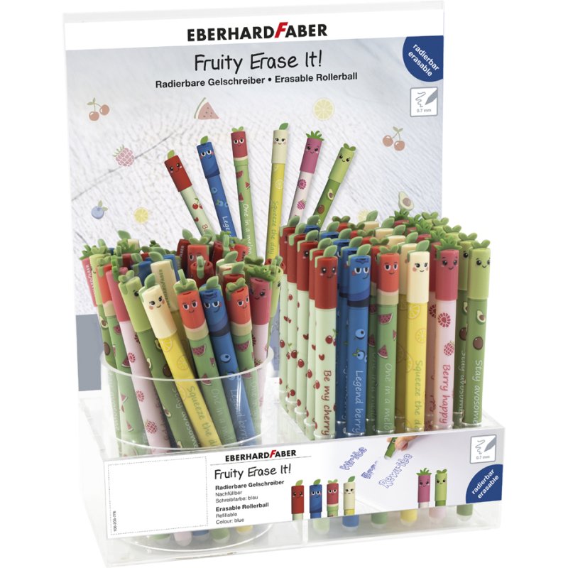 EBERHARD FABER gel pen Fruity Erase it!, 0.7 mm, blue, 72 pieces display
