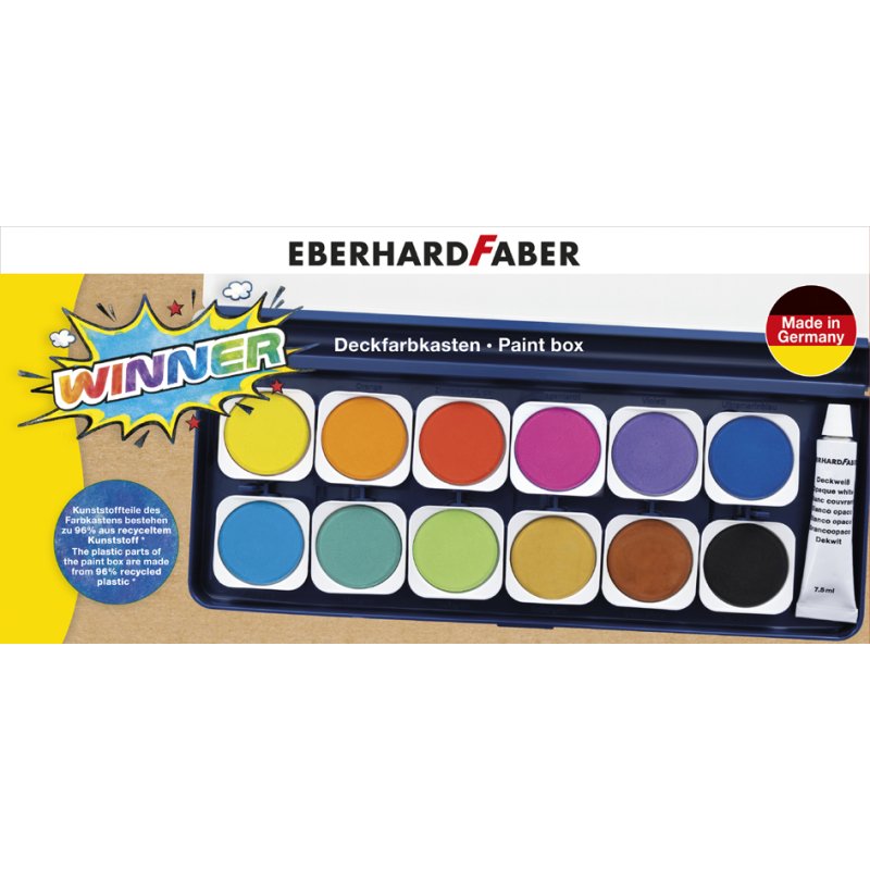 EBERHARD FABER paint set WINNER, 12 colours, 96% recycled plastic