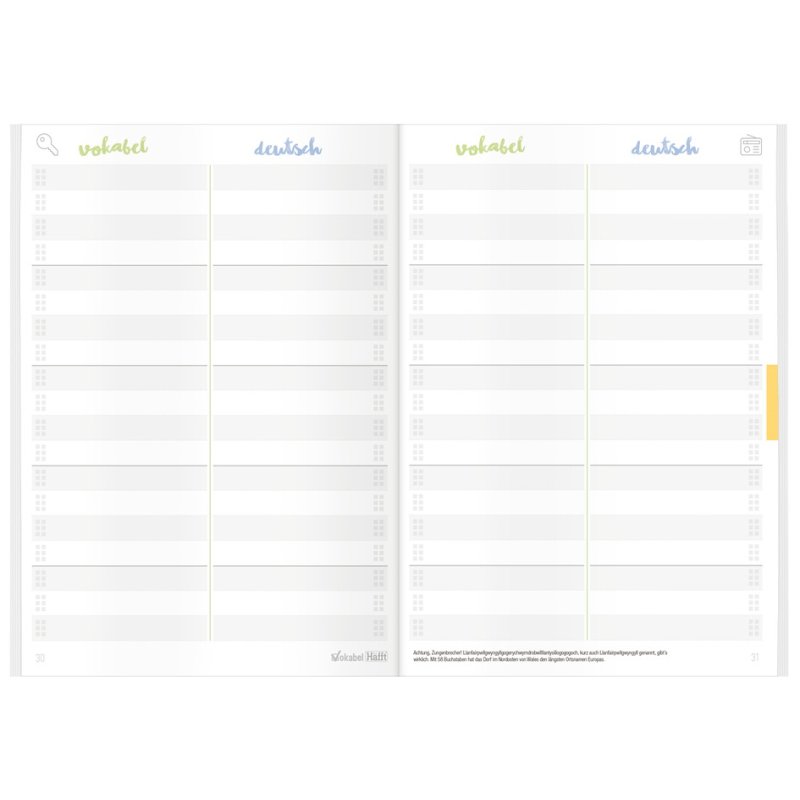 Häfft Vocabulary Book Vokabel-Häfft, green, A5, 32 sheets, 2 columns