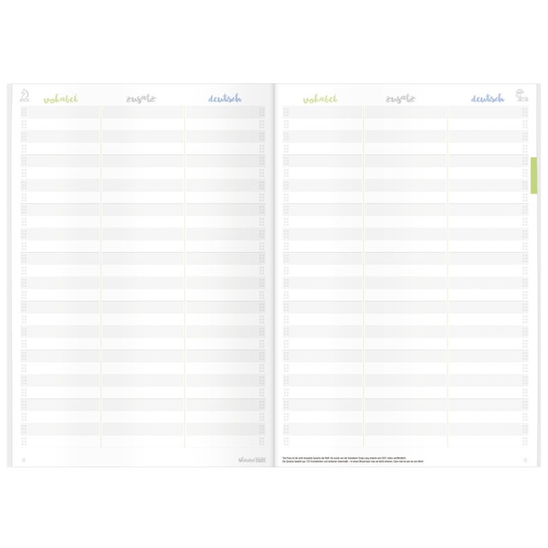 Häfft Vocabulary Book Vokabel-Häfft Universal, green, A4, 32 sheets, 2 columns