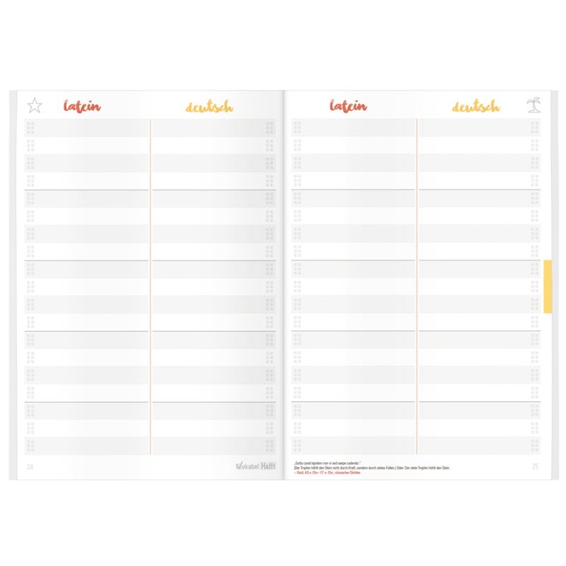 Häfft Vocabulary Book Vokabel-Häfft Latin, orange, A5, 32 sheets, 2 columns