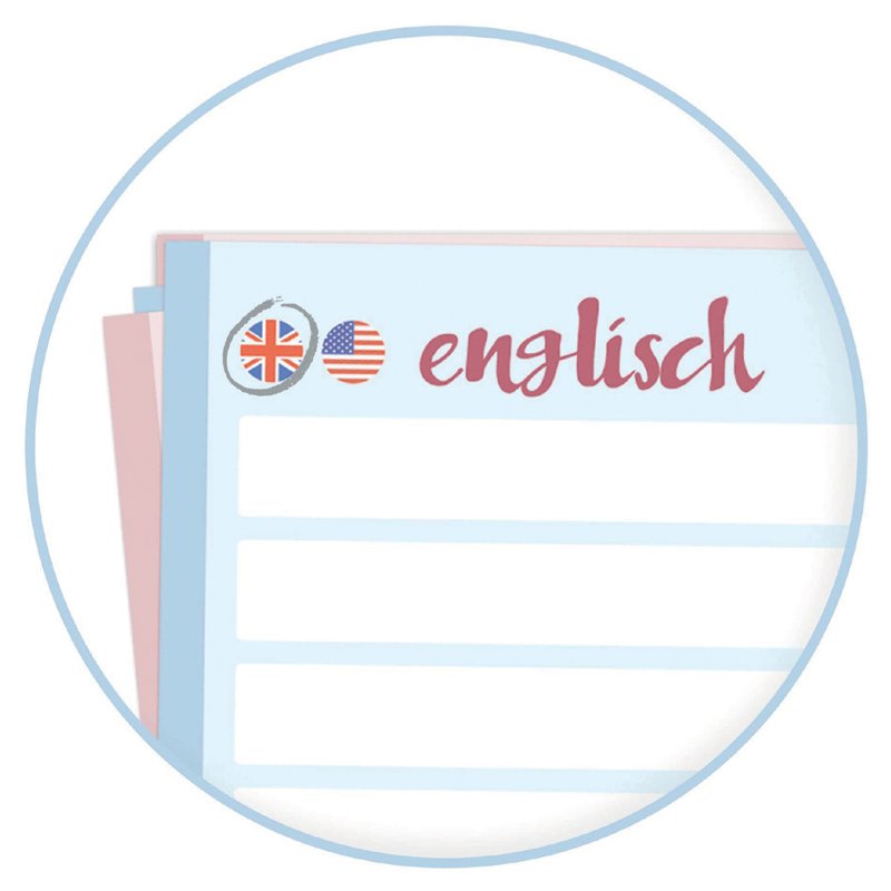 Häfft Vocabulary Flashcards English, A7, double-sided blue/red, 100 pieces