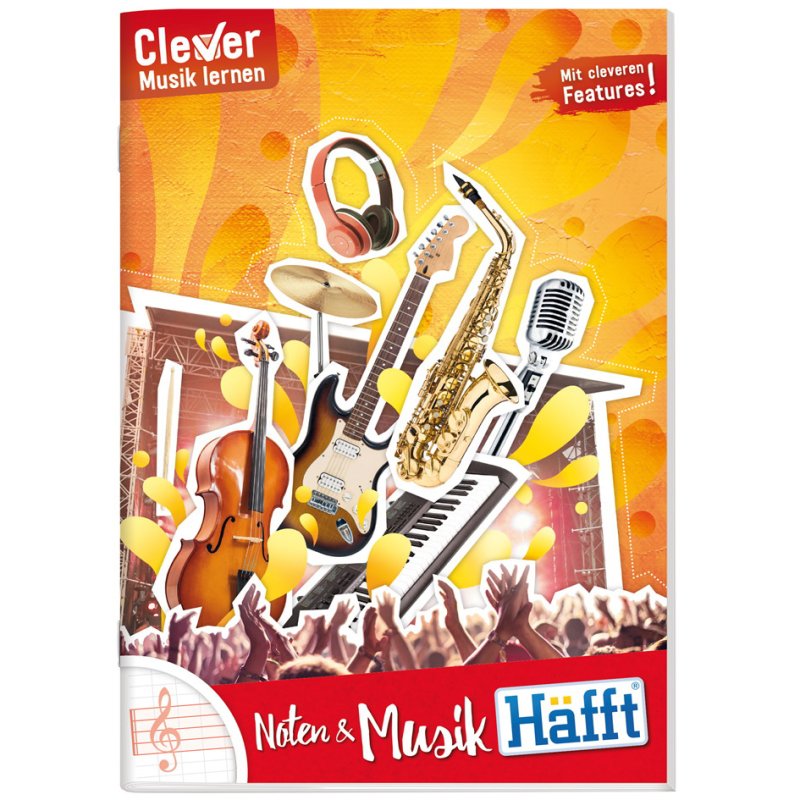 Häfft Music Book Noten & Muziek, red, A5 landscape, 32 sheets