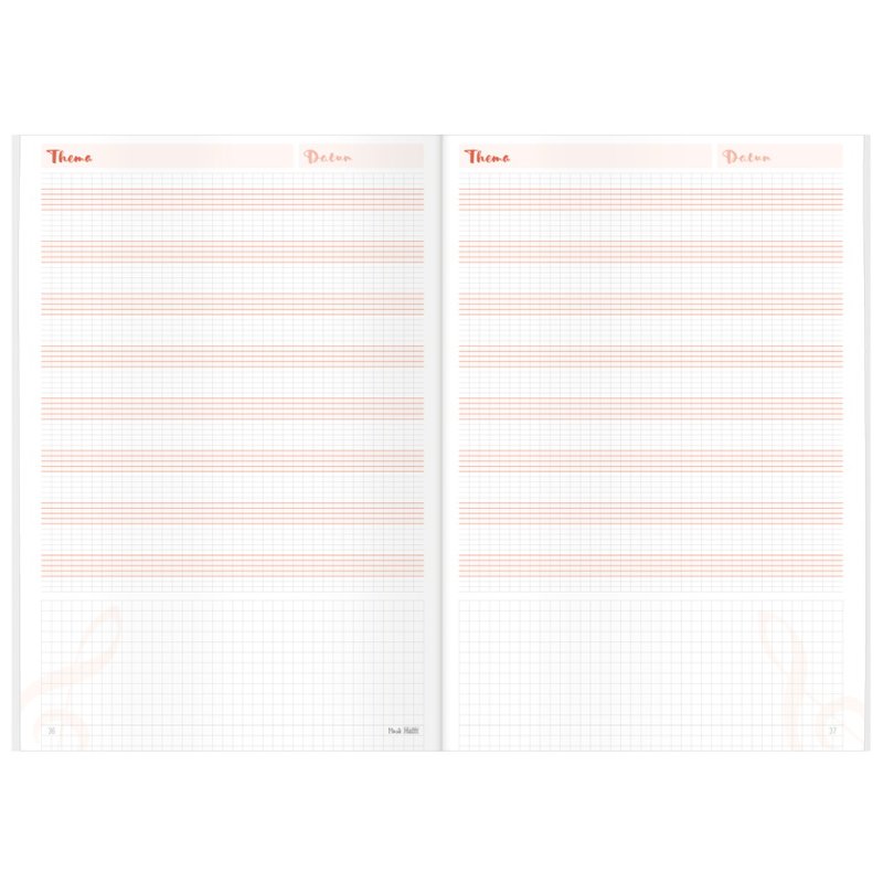 Häfft Music Book Noten & Muziek, red, A5 landscape, 32 sheets