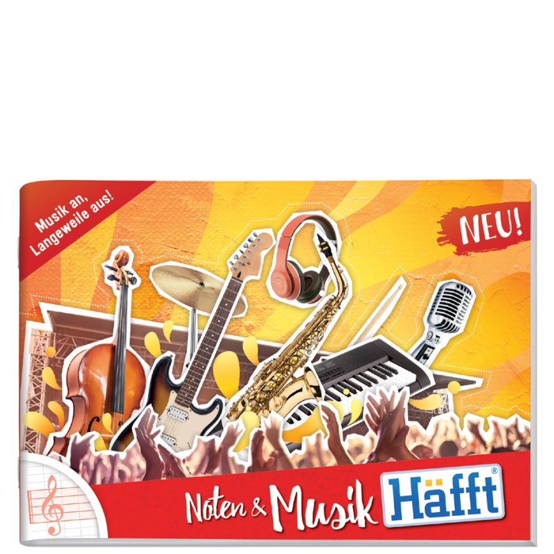 Häfft Music Book Noten & Muziek, red, A5 landscape, 32 sheets