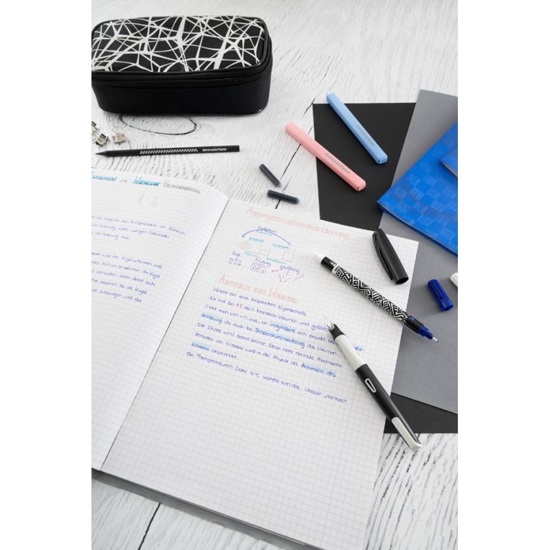 EBERHARD FABER fountain pen NXT-Pen, white/black, medium nib, includes 2 cartridges