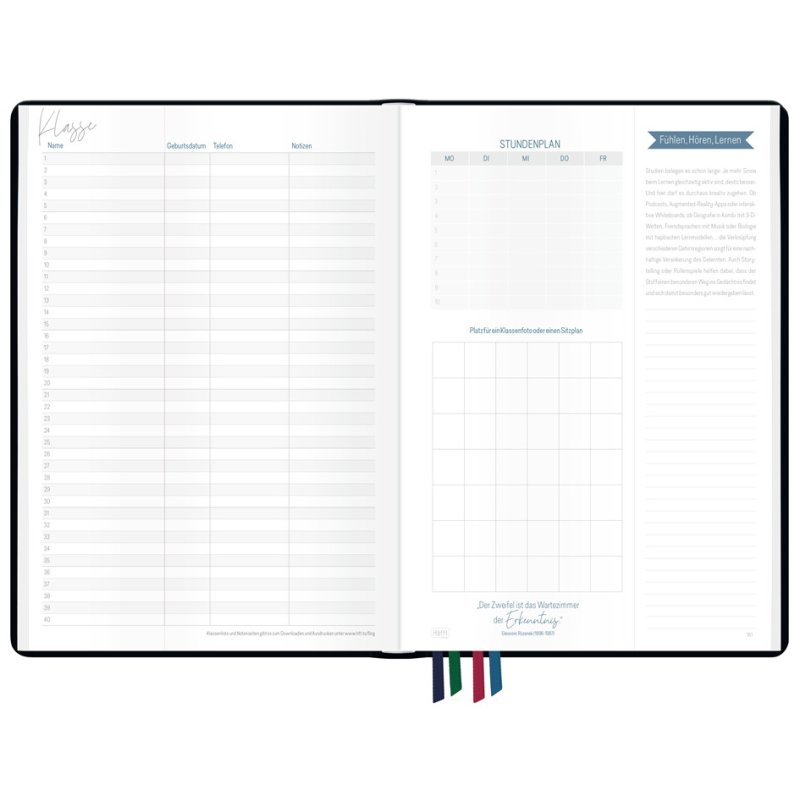 Häfft Black Edition Teacher Planner, black, A4+, hardcover, Aug 2026–July 2027