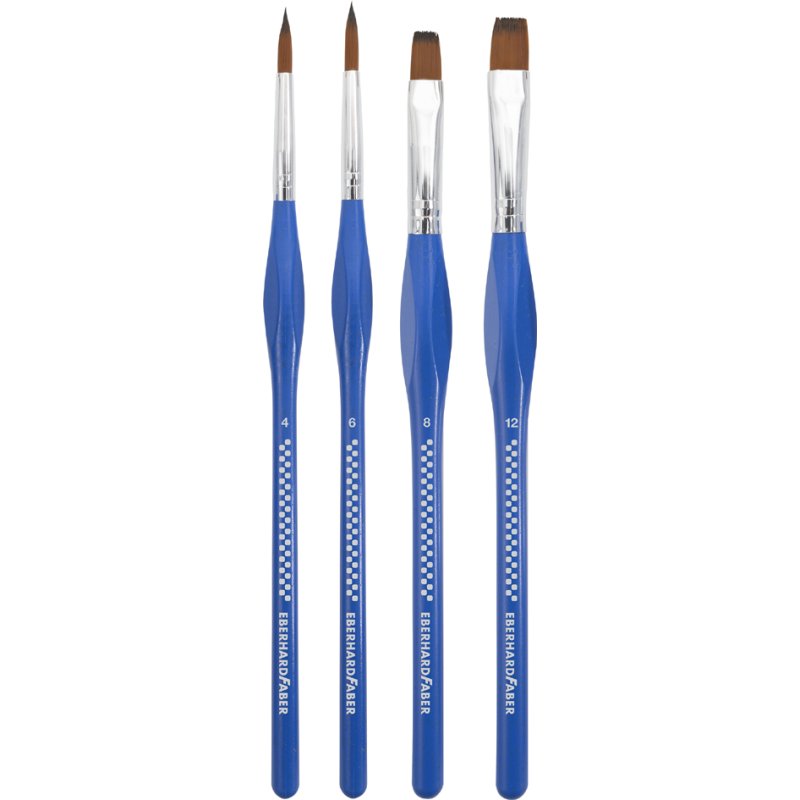 EBERHARD FABER brush set WINNER, synthetic hair, blue, 4-piece