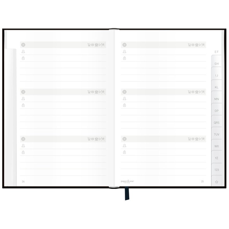 Häfft Paper & You Password Organiser, A6+, 144 pages
