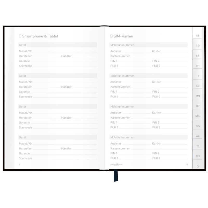 Häfft Paper & You Password Organiser, A6+, 144 pages