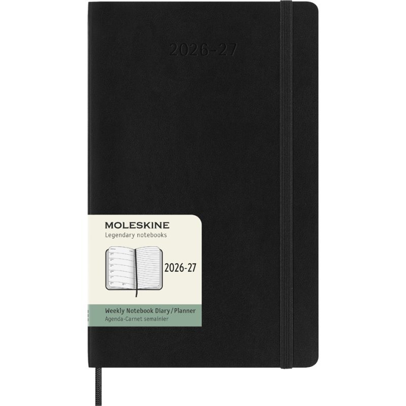 Moleskine calendrier hebdomadaire 18 mois 2026/2027, A5, bleu saphir
