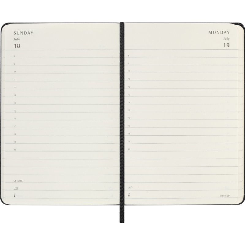 Moleskine agenda 12 mois, couverture rigide, rouge écarlate, 90 x 140 mm