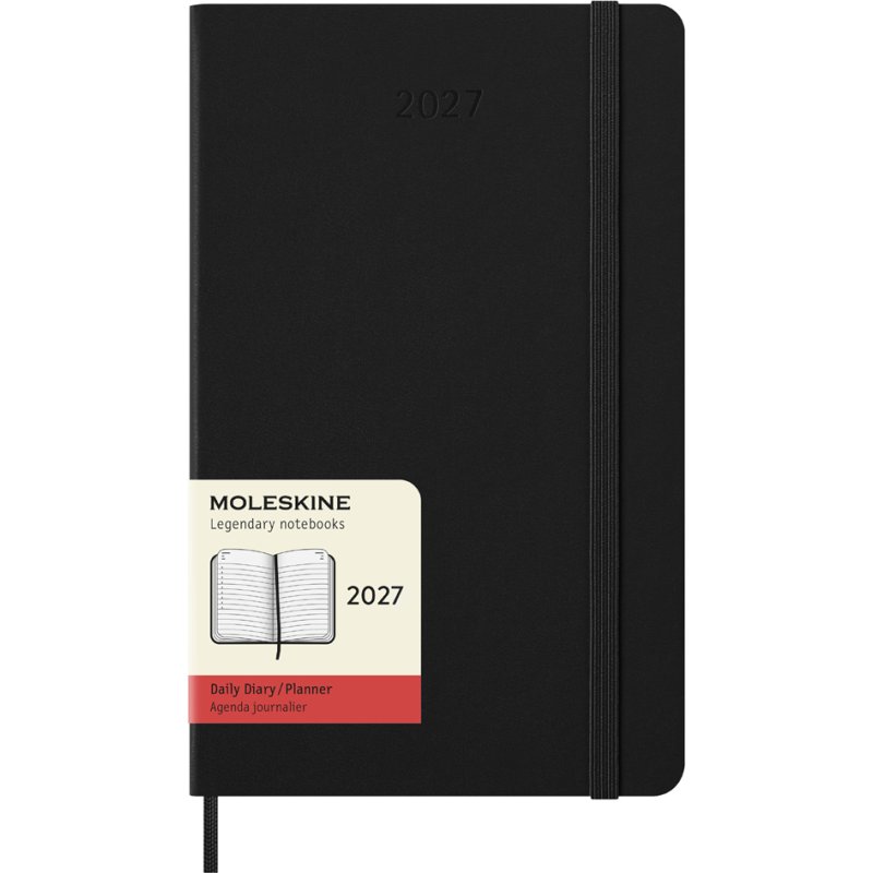 Moleskine agenda 12 mois, couverture rigide, 130 x 210 mm, rouge écarlate