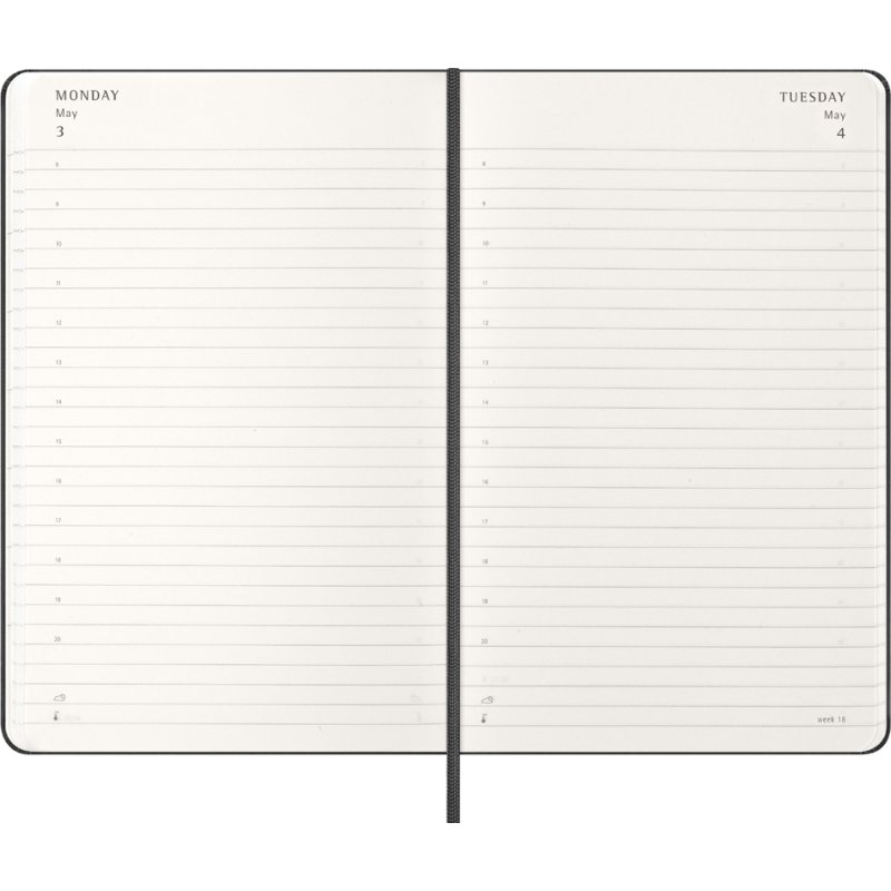Moleskine agenda 12 mois, couverture rigide, 130 x 210 mm, rouge écarlate