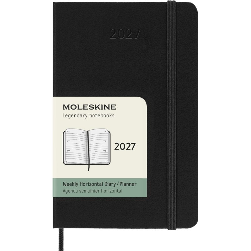 Moleskine agenda de poche 12 mois, semainier, 90 x 140 mm, noir