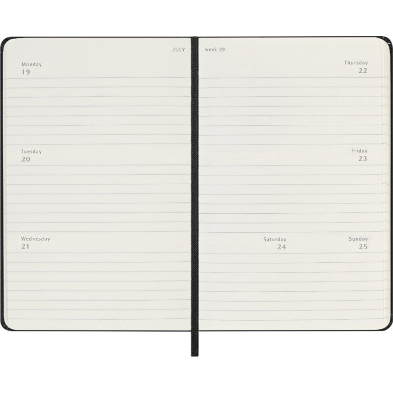 Moleskine agenda de poche 12 mois, semainier, 90 x 140 mm, noir