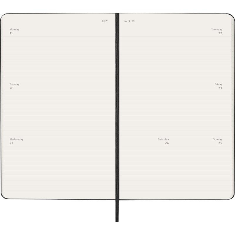 Moleskine calendrier hebdomadaire 2027, reliure rigide, 130 x 210 mm, noir