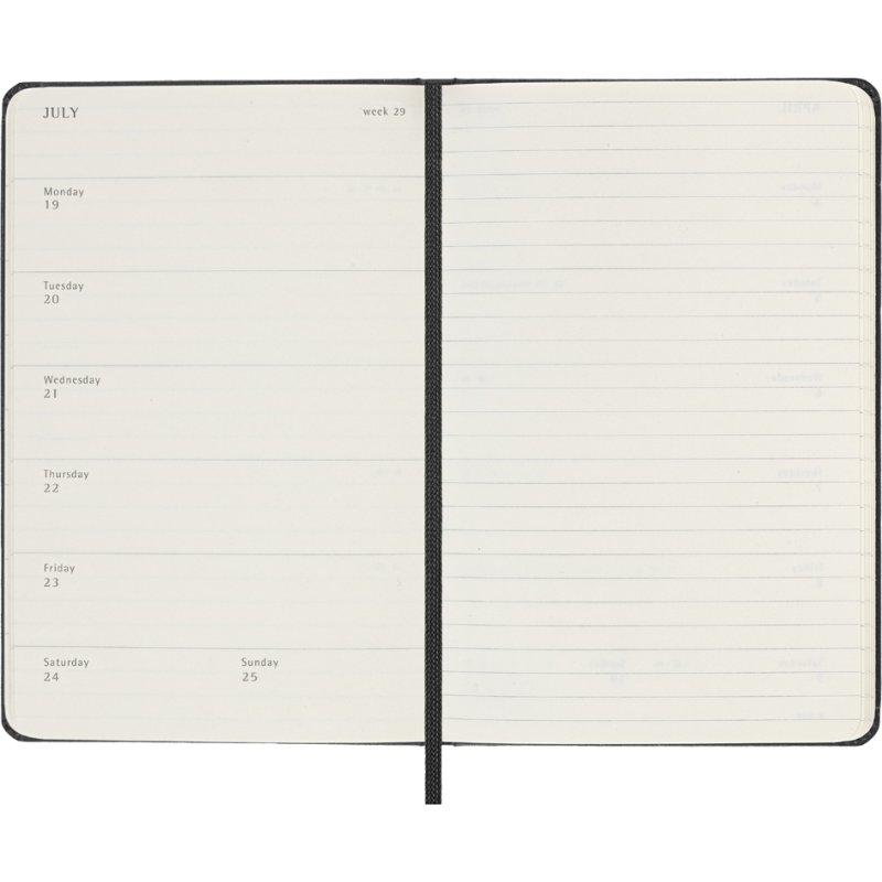 Moleskine agenda semainier 2027, couverture rigide P/A6, vert de myrte