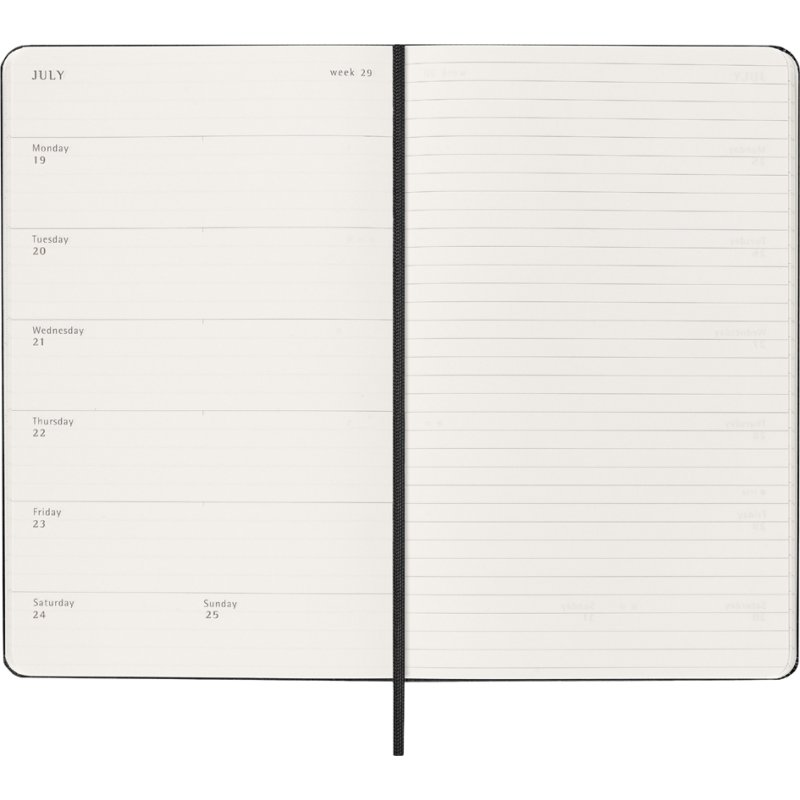 Moleskine agenda hebdomadaire 2027, L/A5 reliure cartonnée, bleu saphir