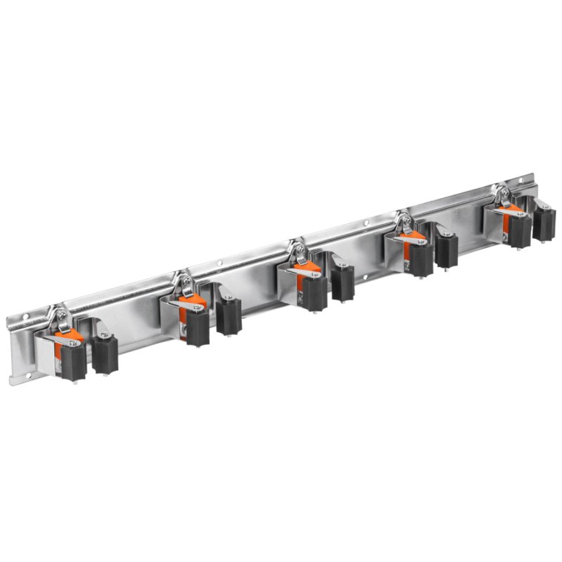 Bradas 5-way tool holder, silver/orange/black, wall mounting, steel & TPR