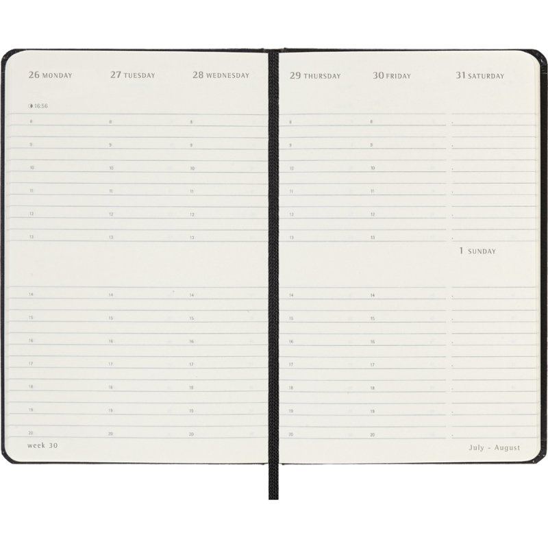 Moleskine agenda hebdomadaire 2027, couverture rigide 90 x 140 mm, noir