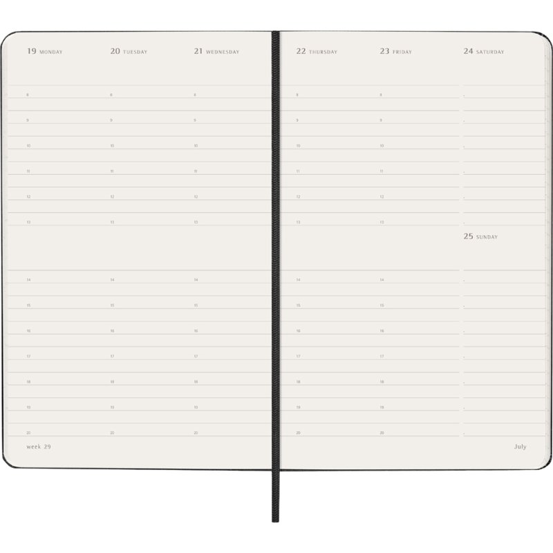 Moleskine weekagenda 2027, L/A5 hardcover, zwart