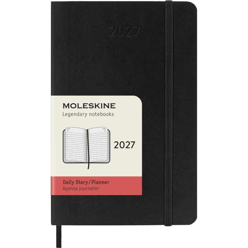 Moleskine agenda de poche 12 mois, calendrier journalier, 90 x 140 mm, rouge écarlate